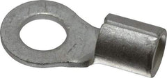 Ideal - 8 AWG Noninsulated Crimp Connection Circular Ring Terminal - 1/4" Stud, 0.937" OAL x 0.472" Wide, Tin Plated Brass Contact - USA Tool & Supply