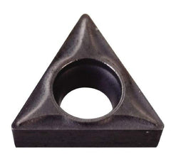 Kennametal - TCGT06T102 11 Grade KT325 Cermet Turning Insert - Uncoated, 60° Triangle, 5/32" Inscr Circle, 5/64" Thick, 0.0079" Corner Radius - USA Tool & Supply