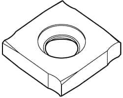 Kennametal - SNHX1203 Grade KC725M Carbide Milling Insert - TiN/TiCN/TiN Finish, 0.126" Thick, 1/2" Inscribed Circle - USA Tool & Supply