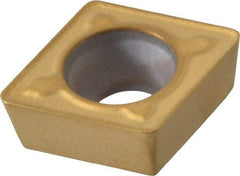 Kennametal - CPMT32.52 MF Grade KC725M Carbide Milling Insert - TiN/TiCN/TiN Finish, 5/32" Thick, 0.3752" Inscribed Circle, 0.8mm Corner Radius - USA Tool & Supply