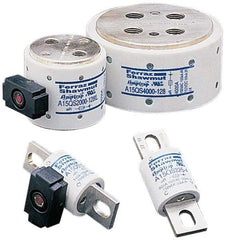 Ferraz Shawmut - 150 VAC/VDC, 600 Amp, Fast-Acting Semiconductor/High Speed Fuse - Bolt-on Mount, 3-1/2" OAL, 100 at AC, 50 at DC kA Rating, 1-1/2" Diam - USA Tool & Supply
