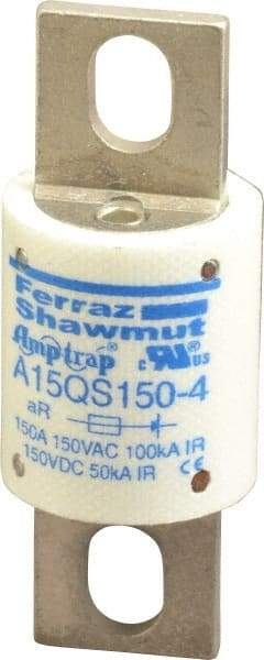 Ferraz Shawmut - 150 VAC/VDC, 150 Amp, Fast-Acting Semiconductor/High Speed Fuse - Bolt-on Mount, 2-21/32" OAL, 100 at AC, 50 at DC kA Rating, 1-1/8" Diam - USA Tool & Supply