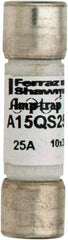 Ferraz Shawmut - 150 VAC/VDC, 25 Amp, Fast-Acting Semiconductor/High Speed Fuse - Clip Mount, 1-1/2" OAL, 100 at AC, 50 at DC kA Rating, 13/32" Diam - USA Tool & Supply