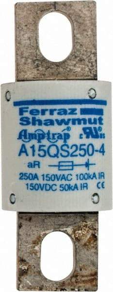 Ferraz Shawmut - 150 VAC/VDC, 250 Amp, Fast-Acting Semiconductor/High Speed Fuse - Bolt-on Mount, 2-21/32" OAL, 100 at AC, 50 at DC kA Rating, 1-1/8" Diam - USA Tool & Supply