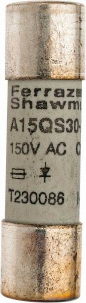 Ferraz Shawmut - 150 VAC/VDC, 30 Amp, Fast-Acting Semiconductor/High Speed Fuse - Clip Mount, 1-1/2" OAL, 100 at AC, 50 at DC kA Rating, 13/32" Diam - USA Tool & Supply