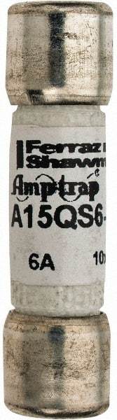 Ferraz Shawmut - 150 VAC/VDC, 6 Amp, Fast-Acting Semiconductor/High Speed Fuse - Clip Mount, 1-1/2" OAL, 100 at AC, 50 at DC kA Rating, 13/32" Diam - USA Tool & Supply