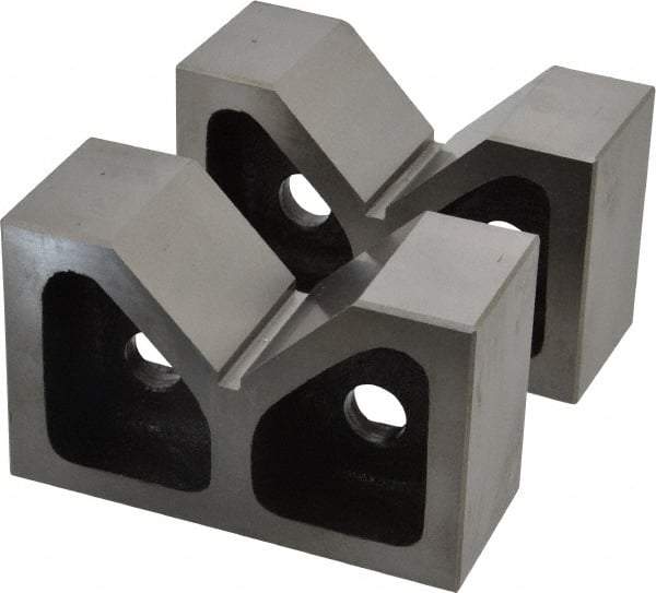 SPI - 2-7/16" Max Capacity, 90° Angle, Cast Iron V-Block - 5" Long x 2" Wide x 3-1/8" High, Sold as Matched Pair - USA Tool & Supply