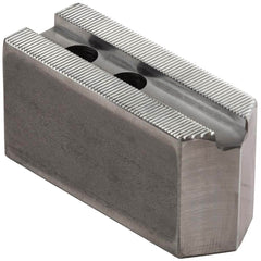 Dillon Manufacturing - Soft Lathe Chuck Jaws; Jaw Type: Square ; Material: Steel ; Jaw Interface Type: 1.5mm x 60 Serrated ; Maximum Compatible Chuck Diameter (Inch): 10 ; Minimum Compatible Chuck Diameter (Inch): 0 ; Overall Height (Inch): 4 - Exact Industrial Supply