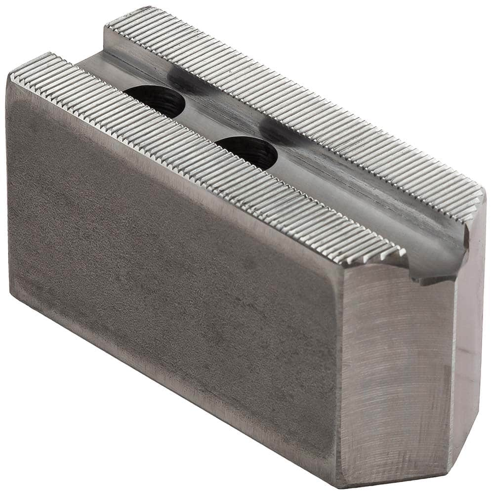 Dillon Manufacturing - Soft Lathe Chuck Jaws; Jaw Type: Square ; Material: Steel ; Jaw Interface Type: 1.5mm x 60 Serrated ; Maximum Compatible Chuck Diameter (Inch): 12 ; Minimum Compatible Chuck Diameter (Inch): 0 ; Overall Height (Inch): 2 - Exact Industrial Supply