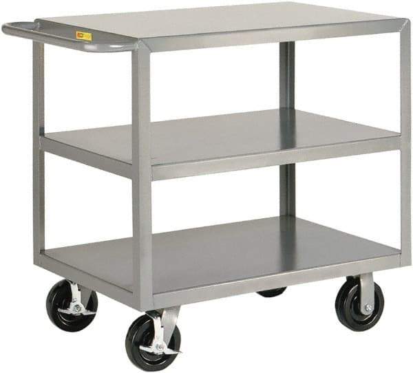 Little Giant - 3,600 Lb Capacity, 24" Wide x 41-1/2" Long x 36" High Shelf Cart - 3 Shelf, Steel - USA Tool & Supply