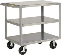 Little Giant - 3,600 Lb Capacity, 24" Wide x 53-1/2" Long x 36" High Shelf Cart - 3 Shelf, Steel - USA Tool & Supply