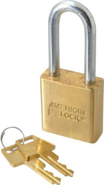 American Lock - 3/4" Shackle Clearance, Keyed Different Padlock - 5/16" Shackle Diam, Steel - USA Tool & Supply