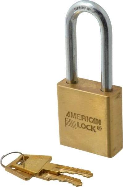 American Lock - 3/4" Shackle Clearance, Keyed Alike Padlock - 5/16" Shackle Diam, Steel - USA Tool & Supply