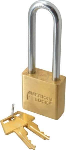 American Lock - 3/4" Shackle Clearance, Keyed Alike Padlock - 5/16" Shackle Diam, Steel - USA Tool & Supply