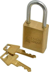 American Lock - 3/4" Shackle Clearance, Keyed Different Padlock - 1/4" Shackle Diam, Steel - USA Tool & Supply