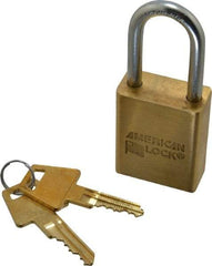 American Lock - 3/4" Shackle Clearance, Keyed Alike Padlock - 1/4" Shackle Diam, Steel - USA Tool & Supply