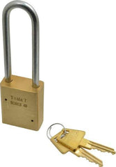 American Lock - 3/4" Shackle Clearance, Keyed Alike Padlock - 1/4" Shackle Diam, Steel - USA Tool & Supply