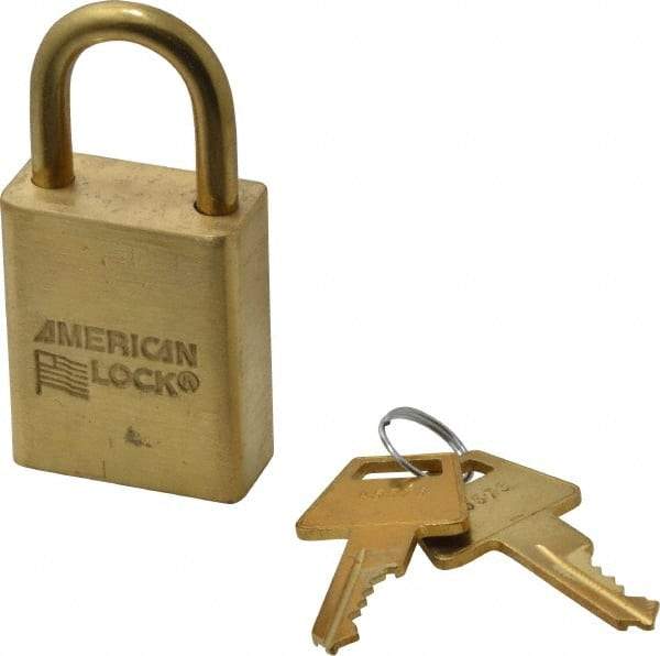 American Lock - 3/4" Shackle Clearance, Keyed Different Padlock - 1/4" Shackle Diam, Steel - USA Tool & Supply