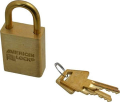 American Lock - 3/4" Shackle Clearance, Keyed Alike Padlock - 1/4" Shackle Diam, Steel - USA Tool & Supply