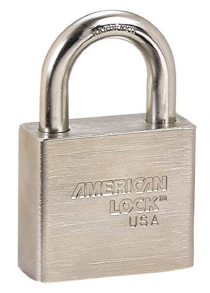 American Lock - 1-1/4" Shackle Clearance, Keyed Alike Wide Clearance Padlock - 7/16" Shackle Diam, Steel - USA Tool & Supply