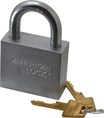 American Lock - 1-1/4" Shackle Clearance, Keyed Different Wide Clearance Padlock - 7/16" Shackle Diam, Steel - USA Tool & Supply