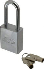 American Lock - 3/4" Shackle Clearance, Keyed Different Tubular Padlock - 5/16" Shackle Diam, Steel - USA Tool & Supply