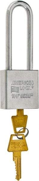 American Lock - 3/4" Shackle Clearance, Keyed Different Tubular Padlock - 3/8" Shackle Diam, Steel - USA Tool & Supply