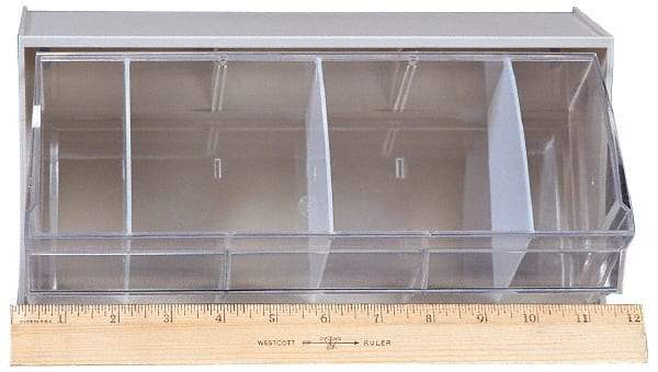 Quantum Storage - 11-7/8" Wide x 5-15/16" High x 5-1/4" Deep, Small Parts Tip Out Stacking Bin Organizer - Polystyrene Frame, 1 Compartments, 11" Wide x 5-1/4" High Bin - USA Tool & Supply
