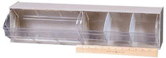 Quantum Storage - 23-5/8" Wide x 5-15/16" High x 5-1/4" Deep, Small Parts Tip Out Stacking Bin Organizer - Polystyrene Frame, 2 Compartments, 11" Wide x 5-1/4" High Bin - USA Tool & Supply