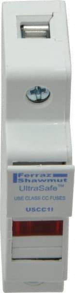 Ferraz Shawmut - 1 Pole, 600 VAC/VDC, 30 Amp, DIN Rail Mount Fuse Holder - Compatible with CC Class, 0.69 Inch Wide Fuse - USA Tool & Supply