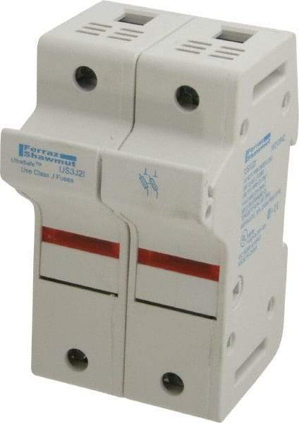 Ferraz Shawmut - 2 Pole, 600 VAC/VDC, 30 Amp, DIN Rail Mount Fuse Holder - Compatible with J Class, 58mm Long x 2.56 Inch Wide and 22mm Diameter Fuse - USA Tool & Supply