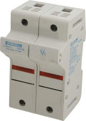 Ferraz Shawmut - 2 Pole, 600 VAC/VDC, 30 Amp, DIN Rail Mount Fuse Holder - Compatible with J Class, 58mm Long x 2.56 Inch Wide and 22mm Diameter Fuse - USA Tool & Supply