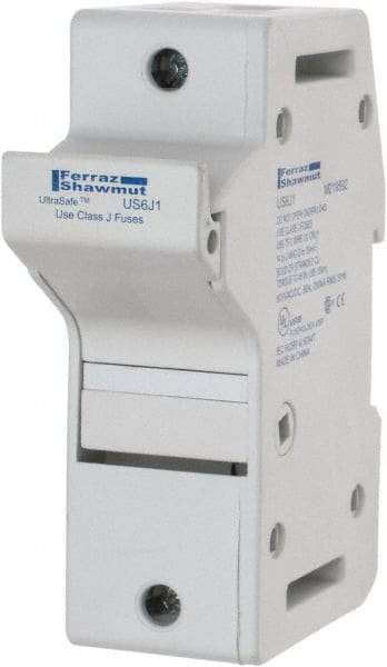 Ferraz Shawmut - 1 Pole, 600 VAC/VDC, 60 Amp, DIN Rail Mount Fuse Holder - Compatible with J Class, 58mm Long x 1.28 Inch Wide and 22mm Diameter Fuse - USA Tool & Supply