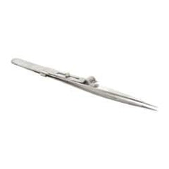 Value Collection - 5-1/2" OAL Diamond Tweezers - Fine Point with Slide Lock - USA Tool & Supply