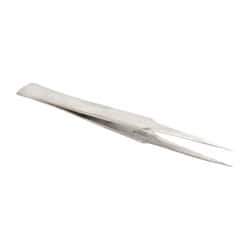 Value Collection - 5-1/8" OAL GG-SS Precision Tweezers - General Utility, Long & Strong Point, Wide Shank - USA Tool & Supply