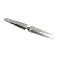 Value Collection - 4-3/4" OAL N1 Reverse Action Tweezers - Fine Point - USA Tool & Supply