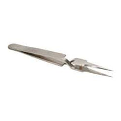 Value Collection - 4-11/32" OAL N5 Reverse Action Tweezers - Long & Very Fine Point - USA Tool & Supply