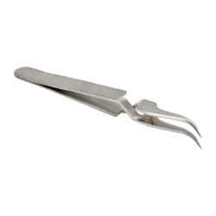 Value Collection - 4-11/32" OAL N7 Reverse Action Tweezers - Curved Fine Point - USA Tool & Supply