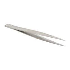 Value Collection - 4-1/4" OAL Stainless Steel Assembly Tweezers - Thin, Fine, Light Point - USA Tool & Supply