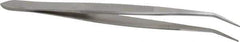 Value Collection - 4-11/32" OAL Assembly Tweezers - Short Bent Point, Serrated Body/Edge - USA Tool & Supply