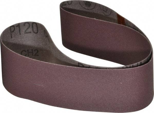 3M - 2" Wide x 36" OAL, 120 Grit, Aluminum Oxide Abrasive Belt - Aluminum Oxide, Fine, Coated, X Weighted Cloth Backing, Series 341D - USA Tool & Supply