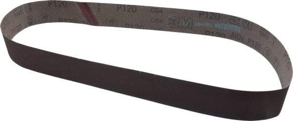 3M - 2" Wide x 48" OAL, 120 Grit, Aluminum Oxide Abrasive Belt - Aluminum Oxide, Fine, Coated, X Weighted Cloth Backing, Series 241D - USA Tool & Supply