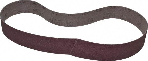 3M - 2" Wide x 48" OAL, 60 Grit, Aluminum Oxide Abrasive Belt - Aluminum Oxide, Medium, Coated, X Weighted Cloth Backing, Series 241D - USA Tool & Supply