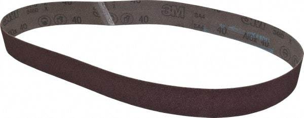 3M - 2" Wide x 48" OAL, 40 Grit, Aluminum Oxide Abrasive Belt - Aluminum Oxide, Coarse, Coated, X Weighted Cloth Backing, Series 341D - USA Tool & Supply