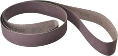 3M - 2" Wide x 132" OAL, 240 Grit, Aluminum Oxide Abrasive Belt - Aluminum Oxide, Very Fine, Coated, X Weighted Cloth Backing, Series 341D - USA Tool & Supply