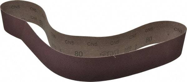 3M - 2-1/2" Wide x 48" OAL, 80 Grit, Aluminum Oxide Abrasive Belt - Aluminum Oxide, Medium, Coated, X Weighted Cloth Backing, Series 341D - USA Tool & Supply
