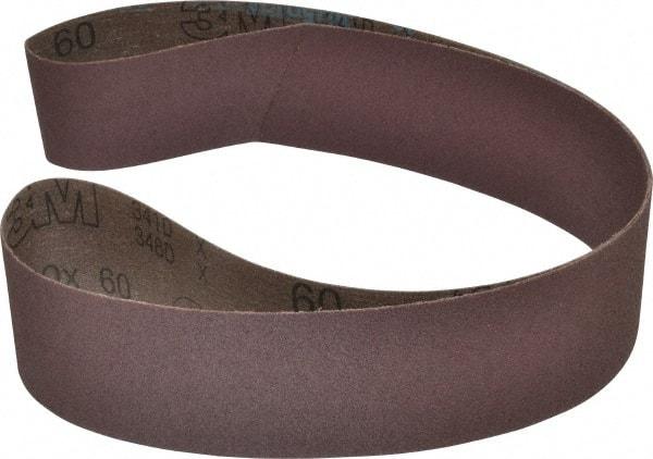 3M - 2-1/2" Wide x 48" OAL, 60 Grit, Aluminum Oxide Abrasive Belt - Aluminum Oxide, Medium, Coated, X Weighted Cloth Backing, Series 341D - USA Tool & Supply