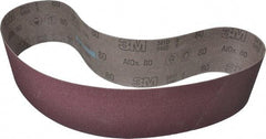 3M - 4" Wide x 48" OAL, 80 Grit, Aluminum Oxide Abrasive Belt - Aluminum Oxide, Medium, Coated, X Weighted Cloth Backing, Series 341D - USA Tool & Supply