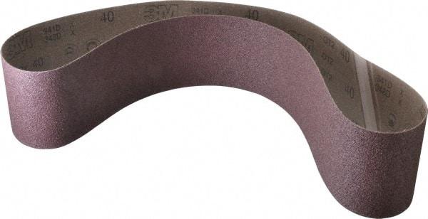 3M - 4" Wide x 54" OAL, 40 Grit, Aluminum Oxide Abrasive Belt - Aluminum Oxide, Coarse, Coated, X Weighted Cloth Backing, Series 341D - USA Tool & Supply