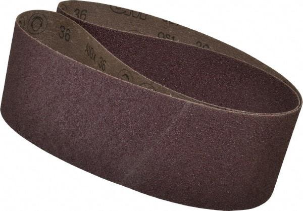 3M - 4" Wide x 60" OAL, 36 Grit, Aluminum Oxide Abrasive Belt - Aluminum Oxide, Very Coarse, Coated, X Weighted Cloth Backing, Series 341D - USA Tool & Supply